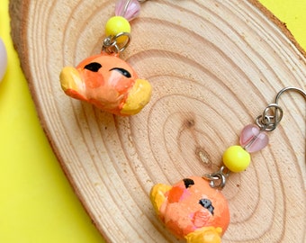 Orange Blob Handmade Clay Earrings