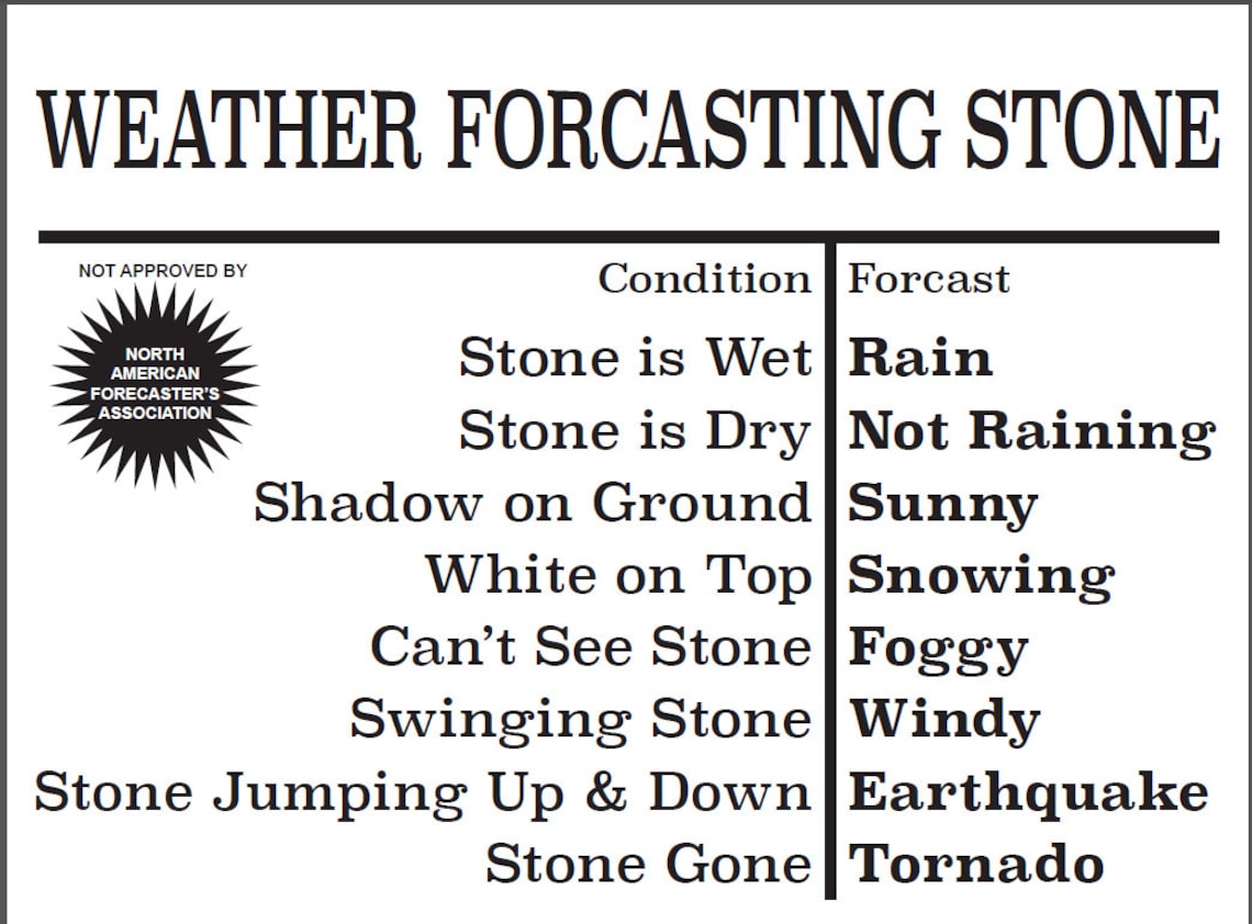 Weather Rock weather forecasting stone FREE SHIPPING Etsy