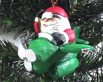 Santa Penguin Wood Carving Art Sculpture Figurine - Etsy