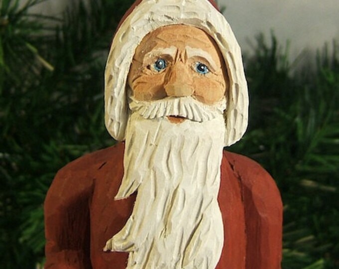 Hand Carved Old World Santa With Walking Stick and Lantern Etsy