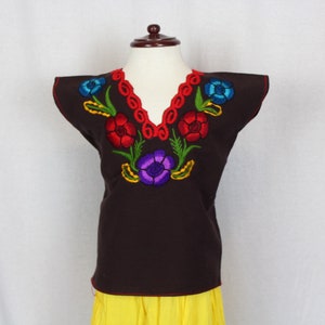 2T Huipil-Cotton Embroidered Huipil-Boho-Mexican Clothing-Children&#39;s Outfit-Blue-Frida Kahlo-Girl-Fiesta Birthday-Cake-Cinco de Mayo-Art