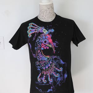 Bohemian Mens Mexican T-Shirt-Gods-100% Cotton Hippie-Summer-Festival-Peyote-Jaguar-Shaman-Huichol-Hipster-Dios-Deer-Spirit-Mushroom-Mandala