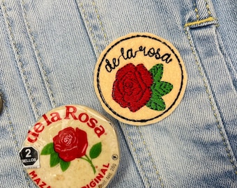 Iron On Mazapan de la Rosa Embroidered Game Mexican Candy Appliqué Patch Embellishing Clothing Backpack Scrapbook Bingo Pop Culture Art