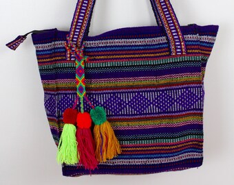 Bohemian Colorful Purse- Woven- Sarape- Baja Bags- Travel Bag- Boho- Hipster Accessories- Tote- Handbag- Pinzon- Festival- Native- Ethnic
