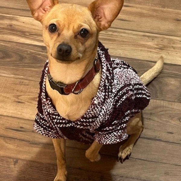 Mini-SMALL Dog Mexican Blanket Sweater-Striped Baja Hoodie-Grudge-Skater-Surfer Mini Me-International Pet Day-Beach Bum-Fiesta
