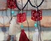 Laser Cut Handmade Papel Picado Necklace-Tassel-Chain Cutout-Fiesta-Folk Art-Party Favors-Lightweight-Frida Kahlo-Costume-Fiesta Mexicana