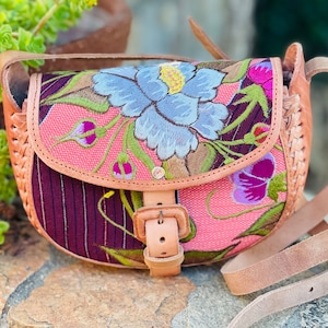 Petit Bestickte Handgemachte Echtes Leder Tasche Geldbörse Crossbody Gestempelt Verschönert BOHO Boho Strand Mode Hipster Fiesta Geschenkideen