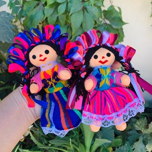 SMALL 6 inch Mexican Doll Toy Handmade Christmas Tree Ornament Folk Fiesta Decor Gift Table Setting Party Supply Ethnic Baby Shower Wedding