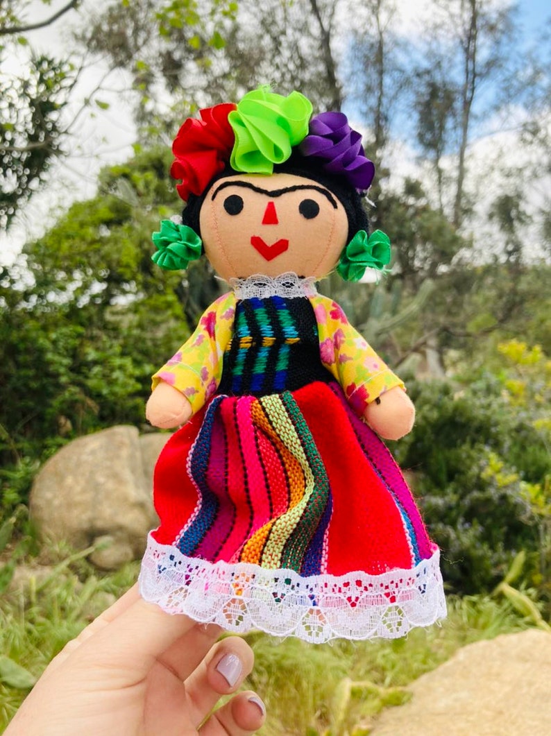 SALE Large 11 inch FRIDA Mexican Doll Toy Handmade Christmas image 2