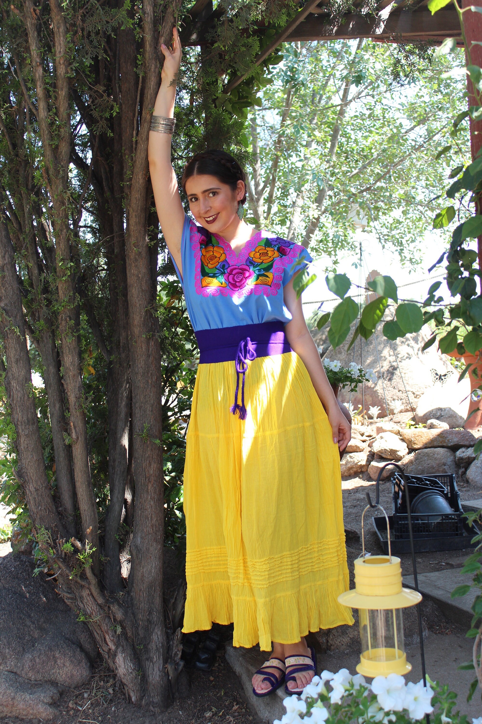 Long Mexican Skirts-Faldas in different Colors 100% Cotton-Gauze-BOHO…