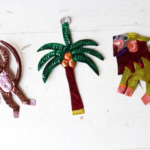 Handmade Mexican Tin Ornaments (Set of 3) Vintage Christmas Tree-Fiesta-Xmas-Gift Ideas-Holiday-Southwest-Coco-Amor-Folk Art-Handcrafted