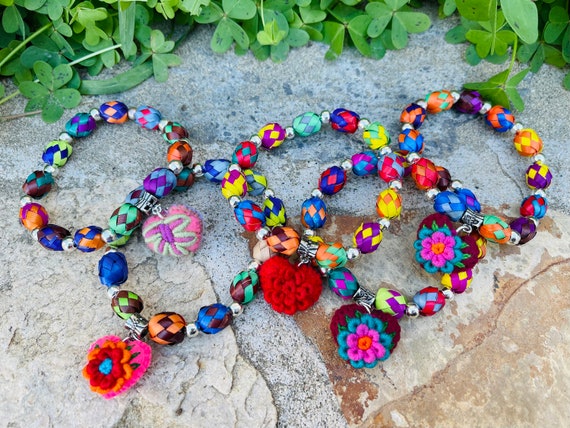 Clay Bracelet Charm Handmade Woven Mexican Friendship-Party Favors Fiesta  Mexicana Festival-Rave Hand Art-Edc - Yahoo Shopping