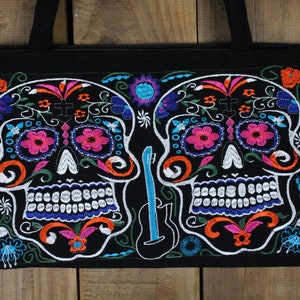 Sugar Skull Messenger Bag Bestickte Tasche mit Blumen Geschenk für Her-Dipper Tasche Gewebt Textil-Tag der Toten-Handmade-Portemonnaie-Religiöse COCO