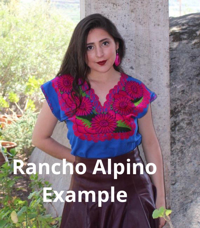 Traditional Embroidered Multicolor Flower Mexican Huipil on 100/% Cotton-Black-BOHO-Hippie-Frida Kahlo-Festival Fashion-Fiesta Rose Gift