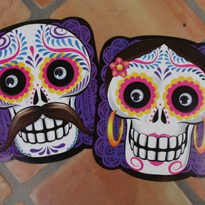 Set de 3 Días de los Muertos Cartón Cutout Home Decor-Halloween-Party Supply-La Catrina-Mexican Fiesta-Sugar Skull-Flowers-Altar-Disney COCO
