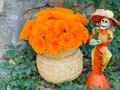 Dozen Cempasuchil Crepe Paper Flowers Handmade Flower Bouquet-Floral Pick-Gift Wrapping-Gifts for Her-Colorful Fiesta Birthday Party
