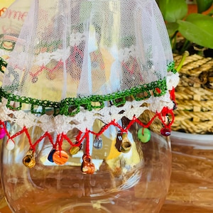 Crochet Pitcher Cover with Glass Beads Orange-Green-Red Kitsch- Mexico