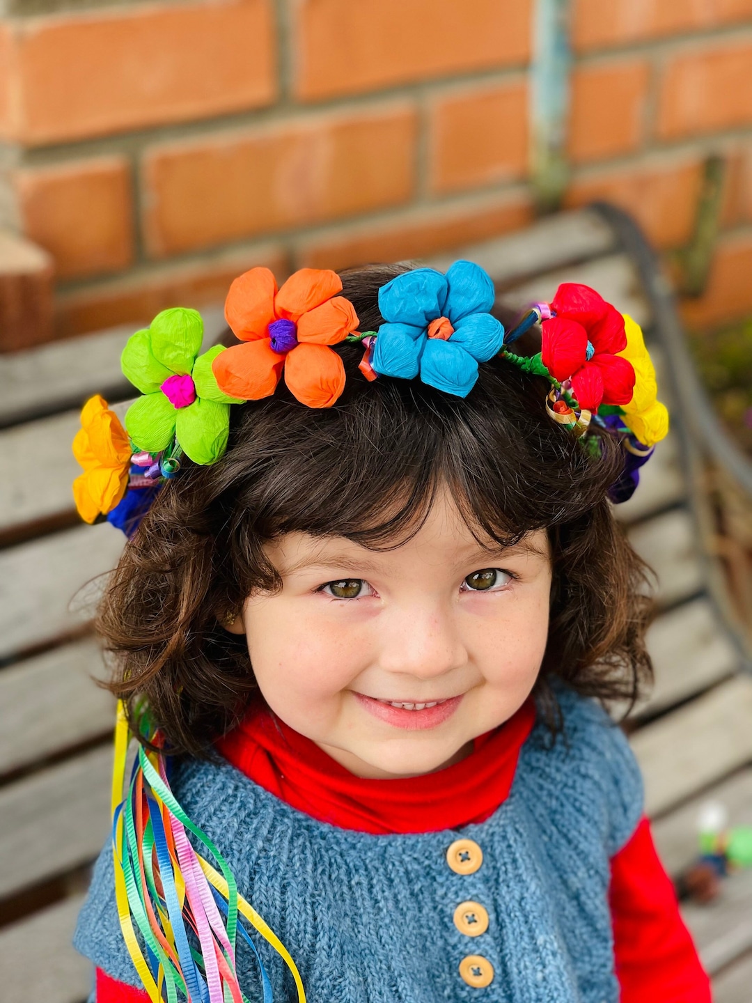 Frida Headband Handmade One Size Crepe Paper Flowers Spring Easter Fiesta  Mexicana Halloween Costume Party Hat Photo Prop Day of the Dead