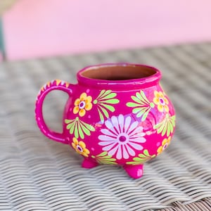Handgeschilderde mok KERAMIEK koffiekopje met poten Kantoordecor Talavera Moederdagcadeau Spaanse Fiesta Ware keuken Mexicaanse aardewerk thee
