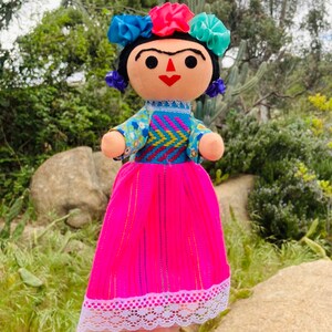 SALE Large 11 inch FRIDA Mexican Doll Toy Handmade Christmas image 4