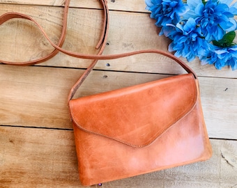 Handmade Genuine Leather Bag Purse Round Crossbody Hand Stamped Embellished BOHO Bohemian Beach Fashion Hipster Fiesta Trendy Gift Ideas