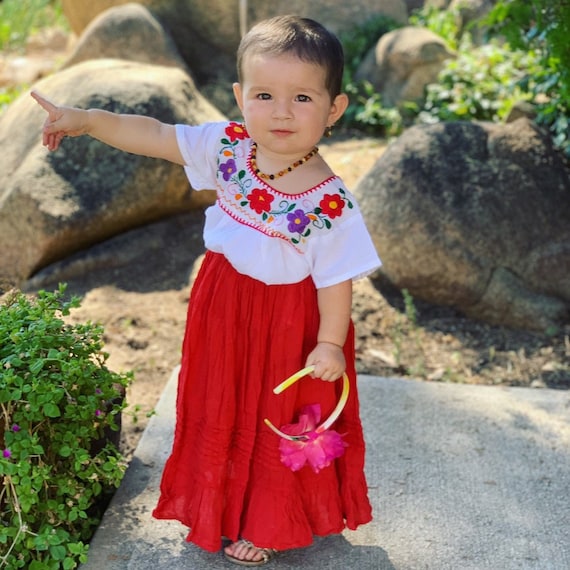 FALDA 2T-4T años de algodón mexicana Coloridas Niñas - Etsy México