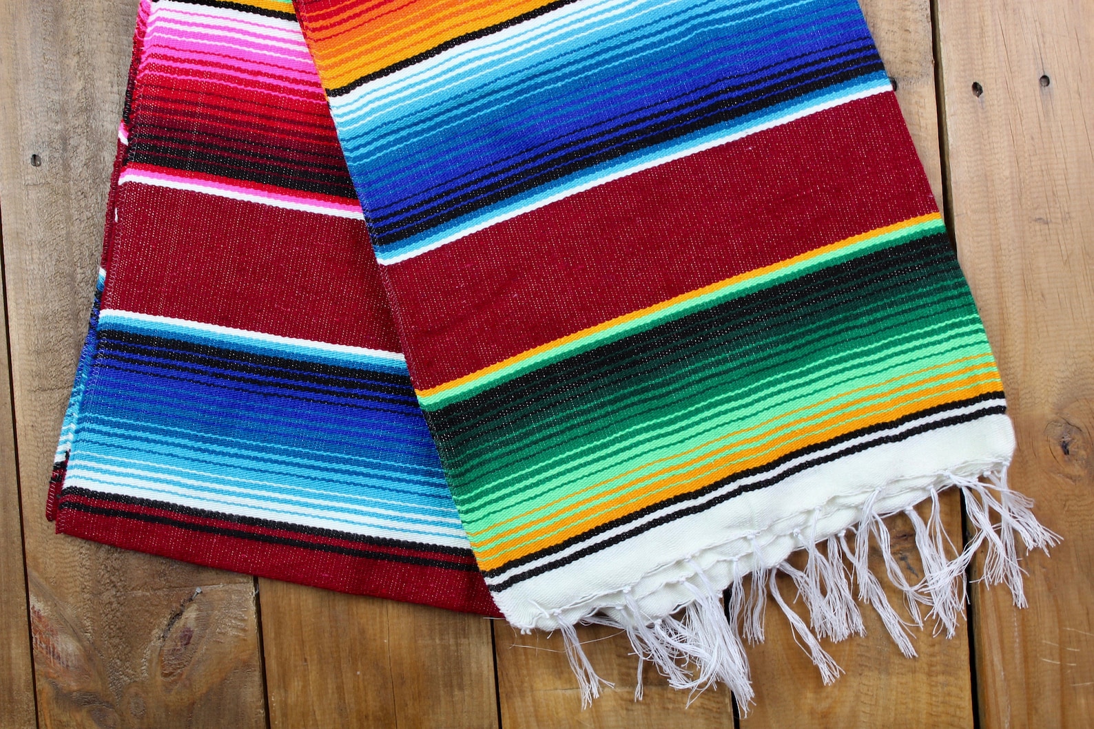 Sarape Traditional Mexican Colorful Handmade Table Runner Etsy