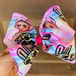Large 6 inch Bad Bunny Bow One of a Kind Boho Updo Birthday Ribbon Shaker Folk Hair Accessories Moño Toddler Child Girls Birthday