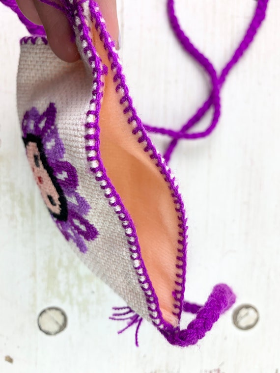 LELE Cross Stitch Mini Bag Handmade Cotton Lined … - image 3
