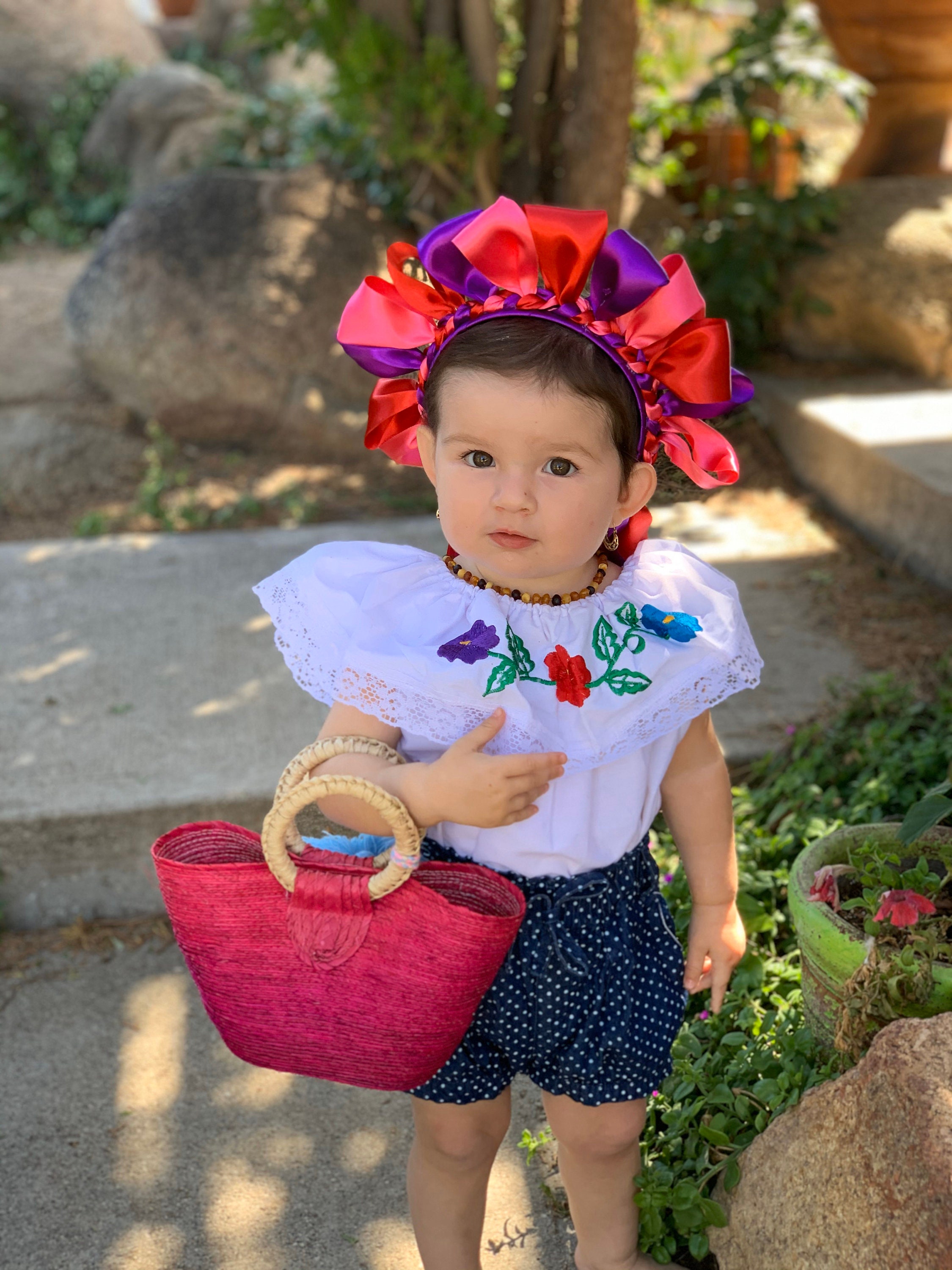 12 36 Months colorful Baby Mexican Girls Blouse Cotton White Hand Embroidered Flowers summer boho outfit fiesta Birthday cake photo Etsy Canada