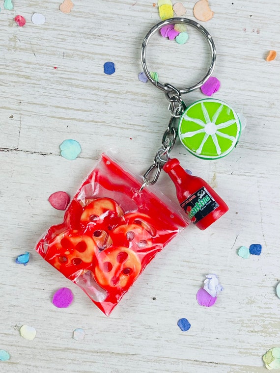 Handmade Mexican Candy Botana Key Chain Novelty Colorful Fun Gift Bohemian Trendy Zipper Close Festival Accessories Fiesta Birthday Art