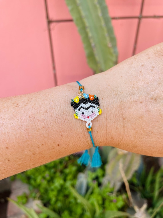 Woven Bead Mexican Folk Art Bracelet Handmade Folkloric Frida Kahlo Party bling gifts for Her Tassel Etsy Canada