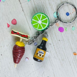 Handmade Mexican Taco Tuesday Beer Key Chain Novelty Colorful-Fun-Gift-Bohemian-Trendy-Zipper Close Festival Accessories-Fiesta Birthday-Art