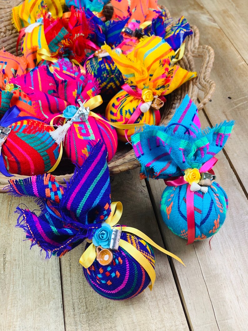 Set of 4 Handmade Mexican OrnamentsWood Clay Miniatures Etsy