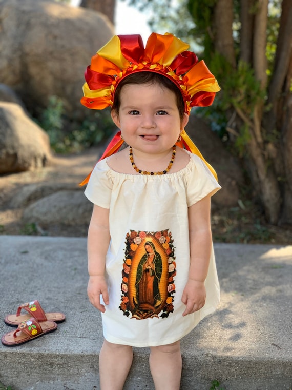 enlace espía Árbol genealógico 12-24 meses Mexicana Virgen de Guadalupe niño niña vestido - Etsy España