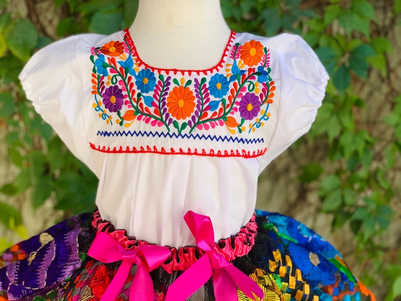 12-36 Months-TUTU /& Blouse Toddler Mexican Girls Outfit-Embroidered Flowers-Summer-Boho-Fiesta Birthday Outfit-Frida Kahlo-Cake-Folk-Bow