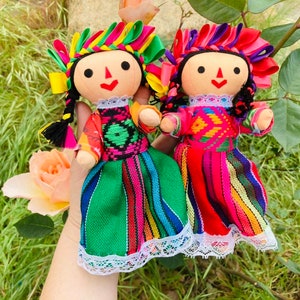 MEDIUM 8 inch LELE Mexican Doll Toy Handmade Christmas Tree Ornament Folk Fiesta Decor Gift Table Setting Party Supply Baby Shower Wedding