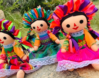 Large 11 inch LELE Mexican Doll Toy Handmade Christmas Tree Ornament Folk Fiesta Decor Gift Table Setting Party Supply Baby Shower Wedding