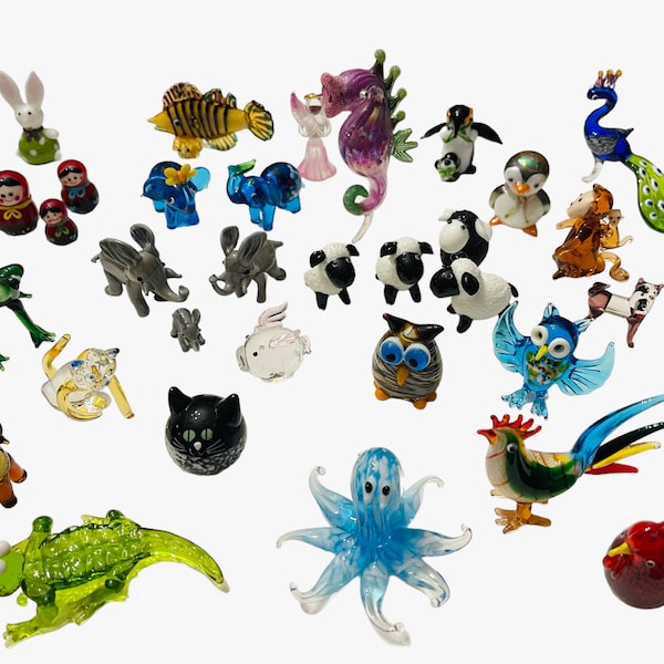 Each sold separately Blown Glass Animal Lampwork Made by Hand