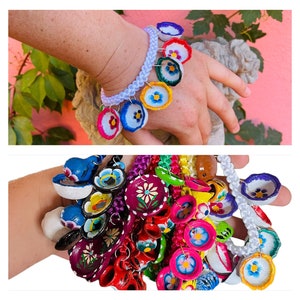 Clay Bracelet Charm Handmade Woven Mexican Friendship-Party Favors Fiesta Mexicana Festival-Rave Hand Art-EDC