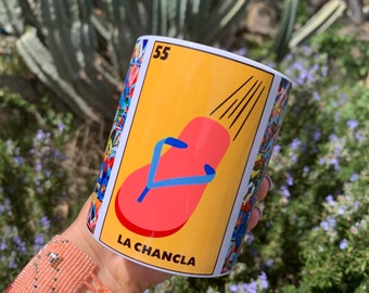 Coffee Cup Loteria Handmade Mexican Mug Fiesta La Chancla Rosa Sirena Gift Ideas Folk Art Camping Taza El Gallo La Luna Mothers Day