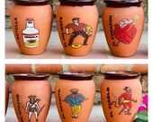 Lotería Cantarito Hand Painted CERAMIC Clay Cup Gift Idea Office Decor Talavera Mother s Day Spanish Fiesta Ware Kitchen Mexican Pottery
