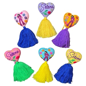 Selena Amor Rosa Hand Embroidered Purse Charm-Tassel-Embroidered-Unique Bag Bling-Party Favor-Home Decor-Soho-Christmas Tree