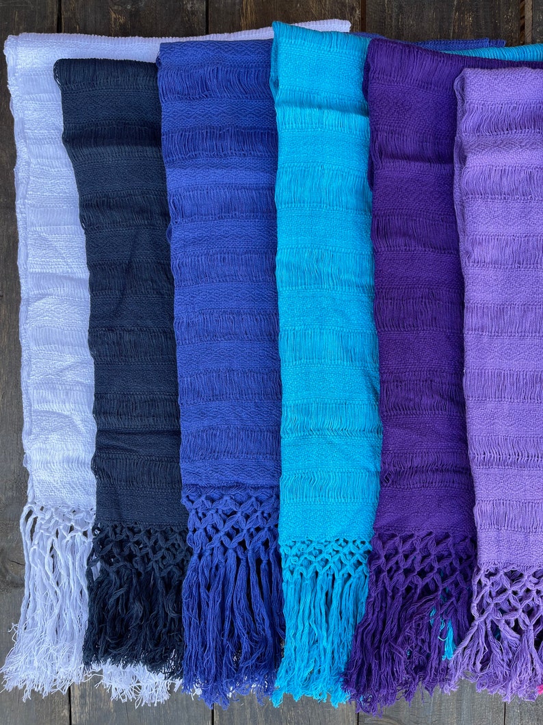 Écharpe mexicaine 100 % coton rebozo-tout en fibres naturelles-porte-bébé-porte-bébé pour l'accouchement-blanc cassé-travail-douula-mexicain-wrap-bébé-cadeau de mariage image 8