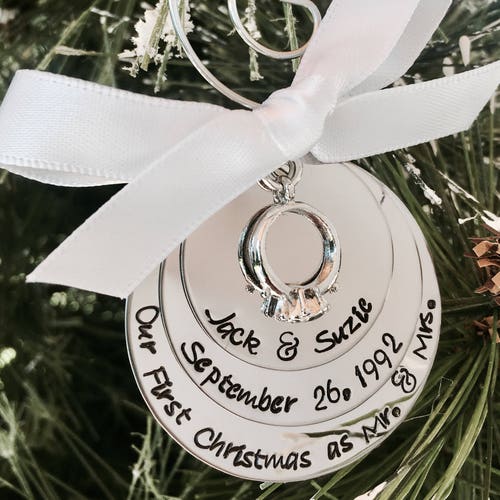First Christmas Ornament Married Wedding Ornament Wedding Gift Etsy