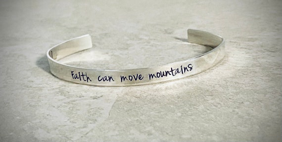 Faith Can Move Mountains Cuff Bracelet Faith Jewelry | Etsy