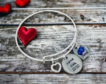 Personalized grandma bracelet for grandma monogrammed bracelet with child’s name bracelet for mom gift for mom new mom new grandma sale