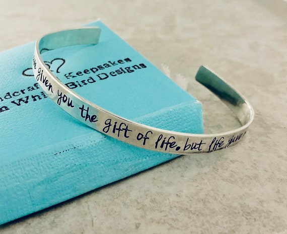 Personalized Adoption Cuff Bracelet, Gift for Adopted Mom