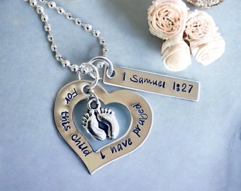 For this child I have prayed personalized necklace 1 Samuel 1:27 custom jewelry for mom mother’s Day gift new mom gift bible verse jewelry