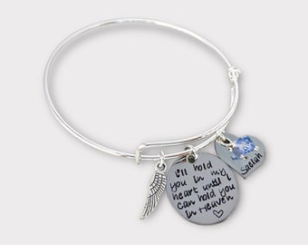 I'll hold you in my heart until I can hold you in Heaven remembrance jewelry memorial jewelry loss of a loved one infant loss angel wing